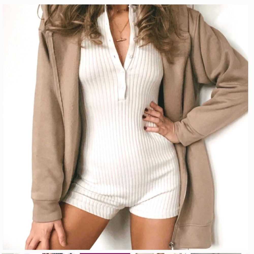 ZARA Ribbed Lounge Playsuit - Picture 2 of 11